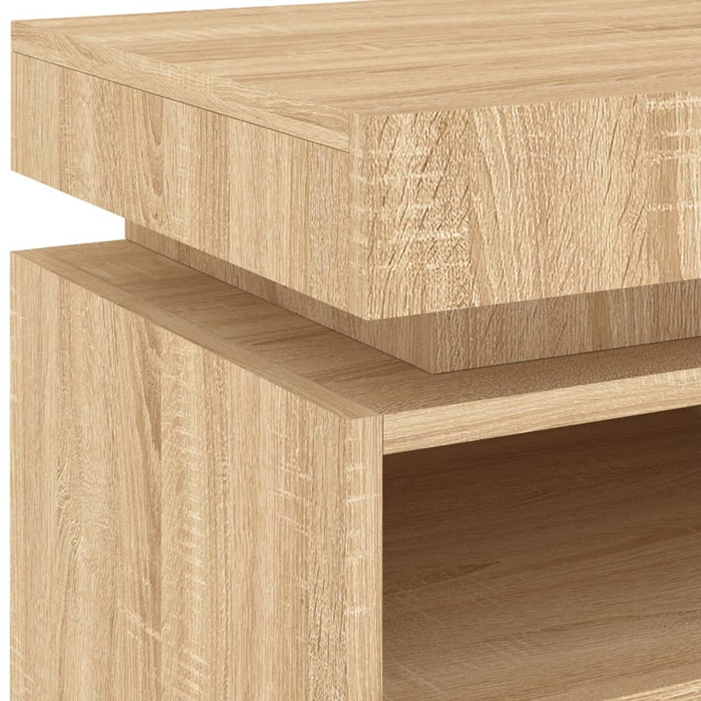 Nachtkastjes met LED 2 st 40x39x48,5 cm sonoma eikenkleurig MeubelReus