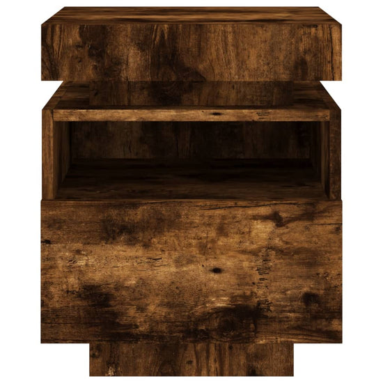 Nachtkastjes met LED 2 st 40x39x48,5 cm gerookt eikenkleurig MeubelReus