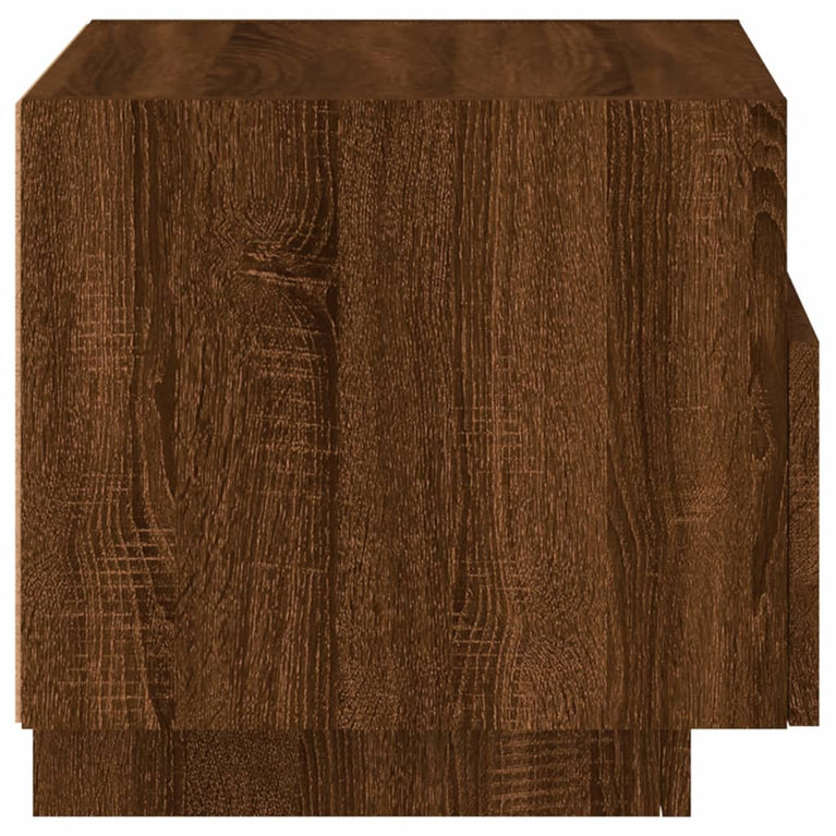 Nachtkastje met LED-verlichting 40x39x37 cm bruineikenkleurig