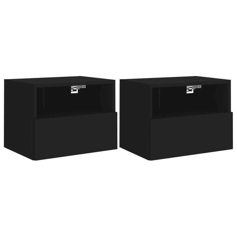 Tv-wandmeubels 2 st 40x30x30 cm bewerkt hout zwart