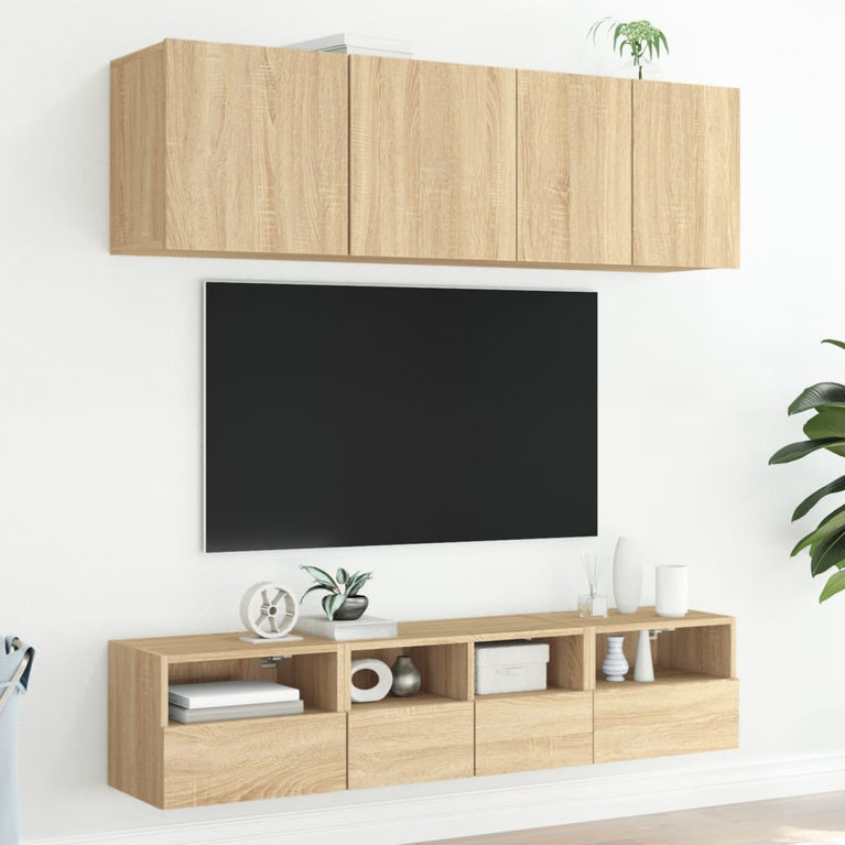 Nachtkastje 40x30x30 cm bewerkt hout sonoma eikenkleurig