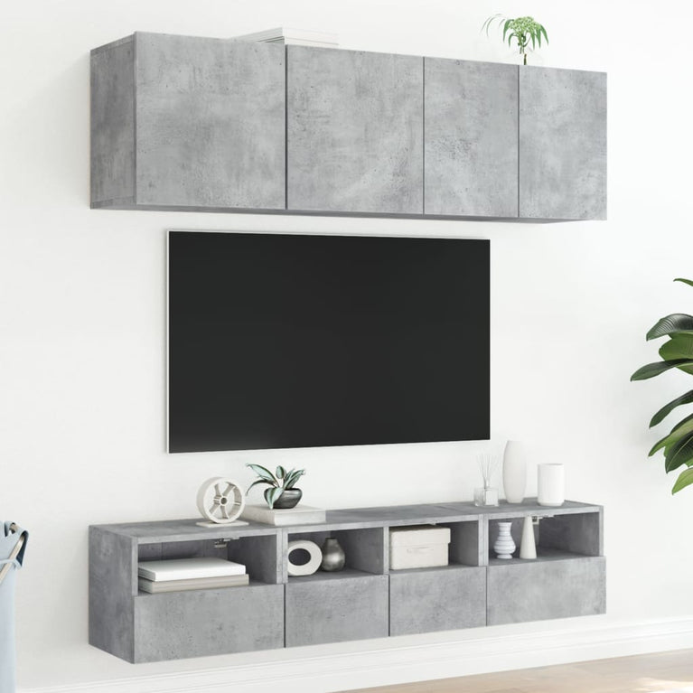 Tv-wandmeubel 40x30x30 cm bewerkt hout betongrijs