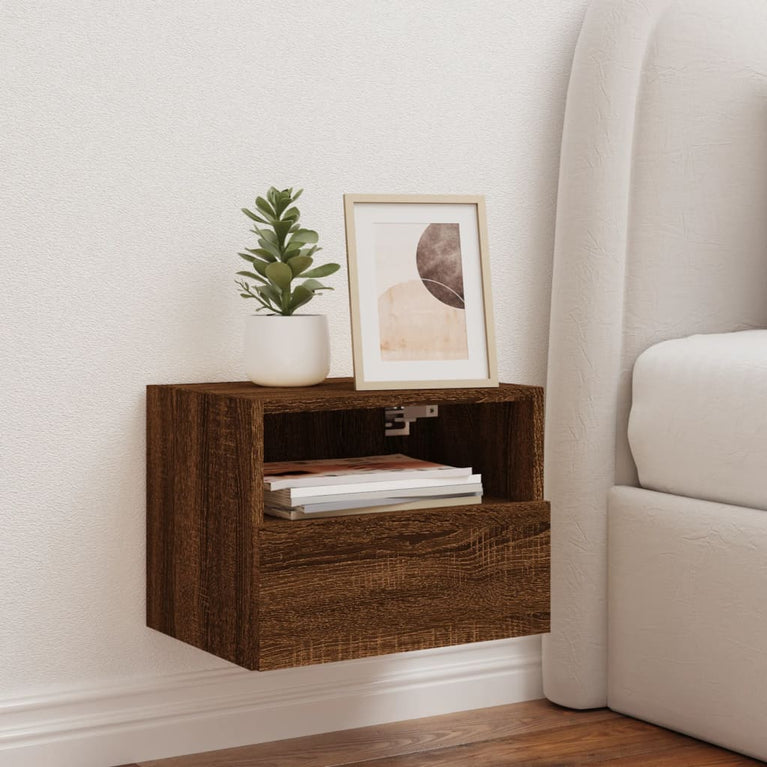 Tv-wandmeubel 40x30x30 cm bewerkt hout bruineikenkleurig