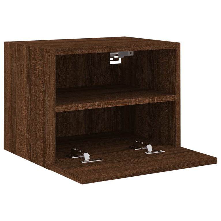 Tv-wandmeubel 40x30x30 cm bewerkt hout bruineikenkleurig