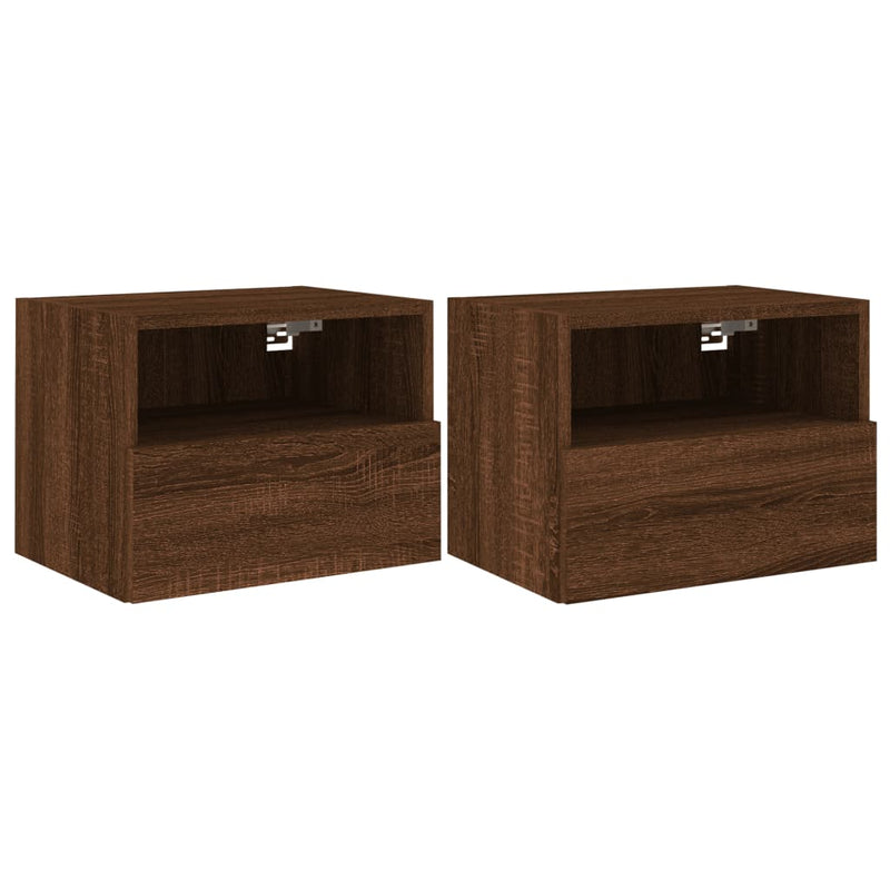 Tv-wandmeubels 2 st 40x30x30 cm bewerkt hout bruineikenkleurig