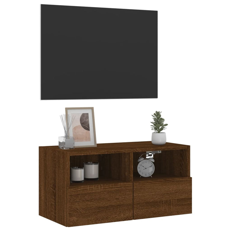 Tv-wandmeubel 60x30x30 cm bewerkt hout bruineikenkleurig
