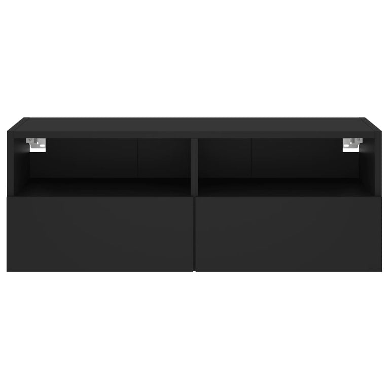 Tv-wandmeubel 80x30x30 cm bewerkt hout zwart