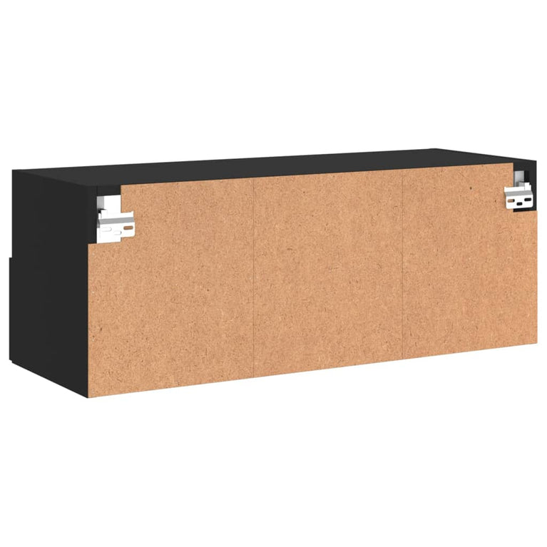 Tv-wandmeubel 80x30x30 cm bewerkt hout zwart