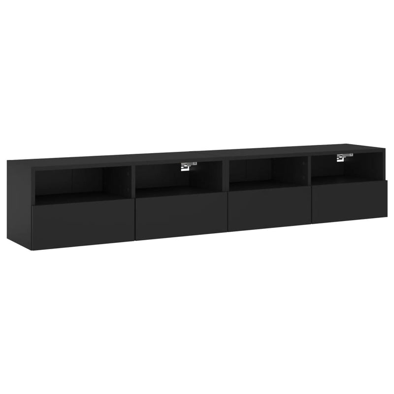 Tv-wandmeubels 2 st 80x30x30 cm bewerkt hout zwart