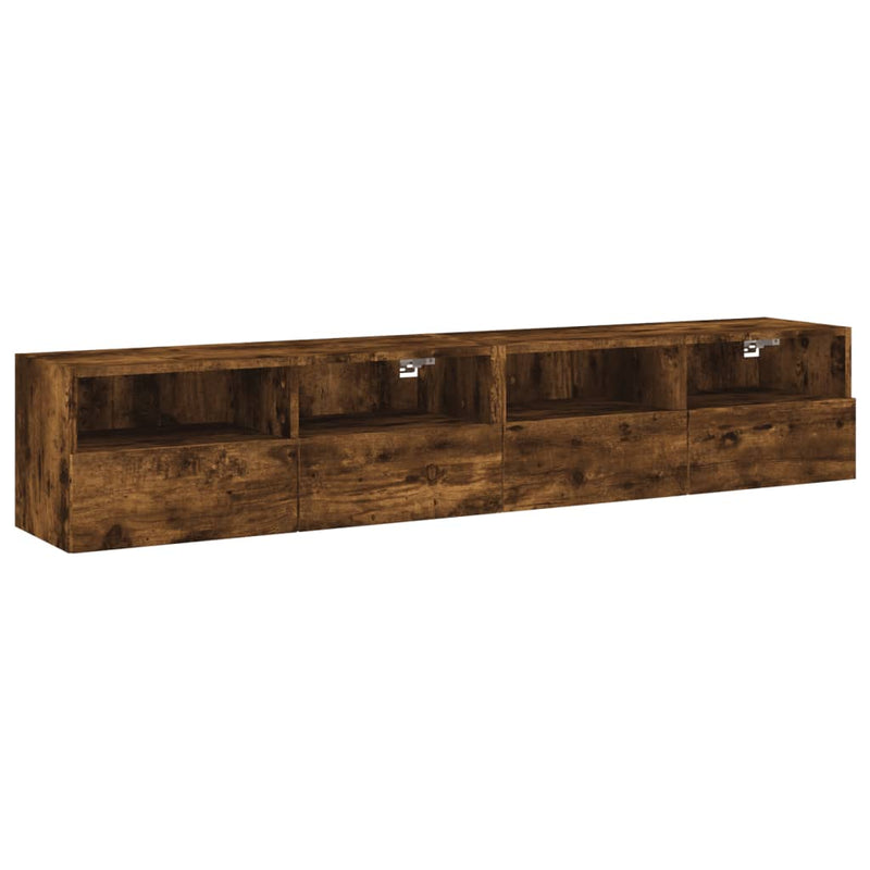 Tv-wandmeubels 2 st 80x30x30 cm bewerkt hout gerookt eikenkleur