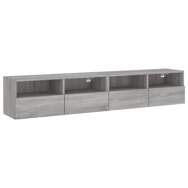 Tv-wandmeubels 2 st 80x30x30 cm bewerkt hout grijs sonoma eiken