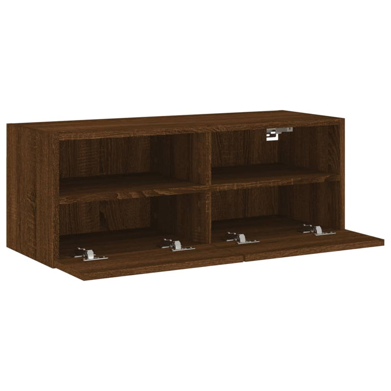 Tv-wandmeubel 80x30x30 cm bewerkt hout bruineikenkleurig