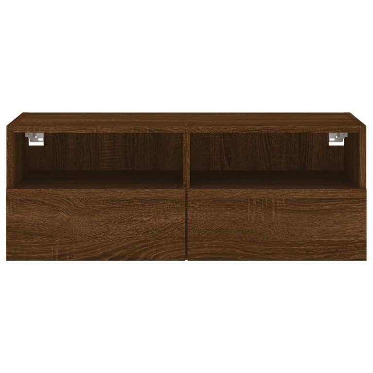 Tv-wandmeubel 80x30x30 cm bewerkt hout bruineikenkleurig