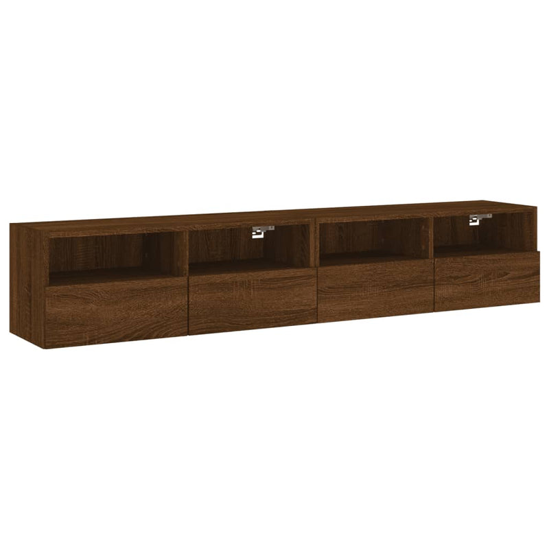 Tv-wandmeubels 2 st 80x30x30 cm bewerkt hout bruineikenkleurig