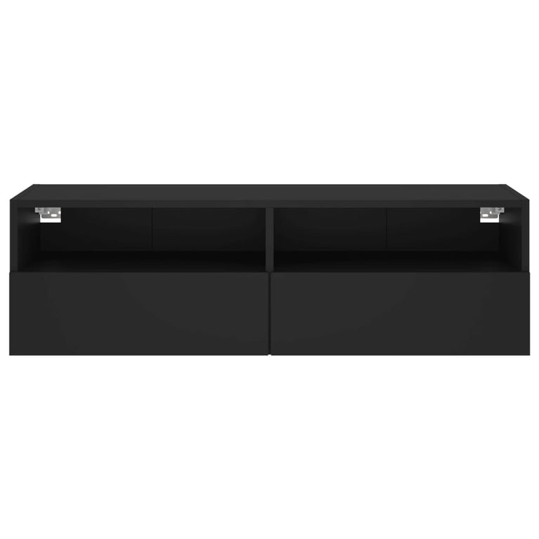 Tv-wandmeubel 100x30x30 cm bewerkt hout zwart