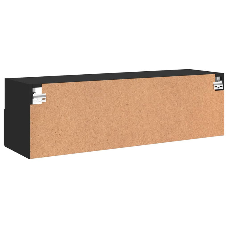 Tv-wandmeubel 100x30x30 cm bewerkt hout zwart