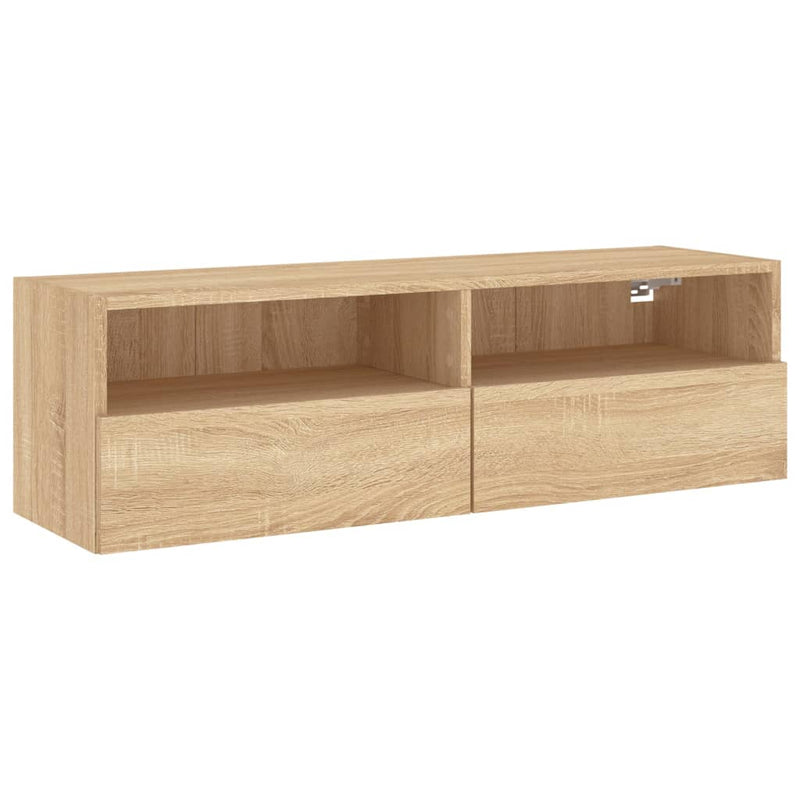 Tv-wandmeubel 100x30x30 cm bewerkt hout sonoma eikenkleurig