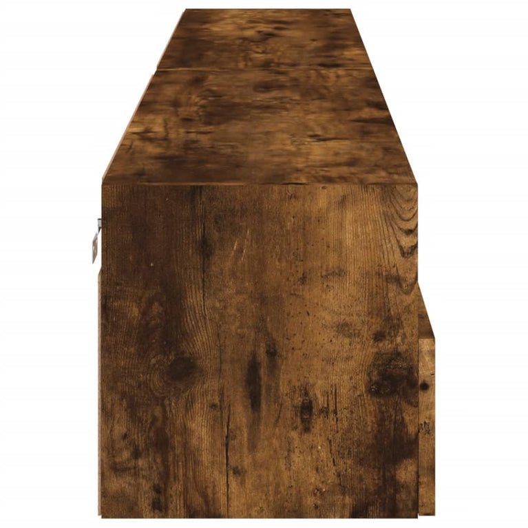 Tv-wandmeubels 2 st 100x30x30 cm bewerkt hout gerookt eiken