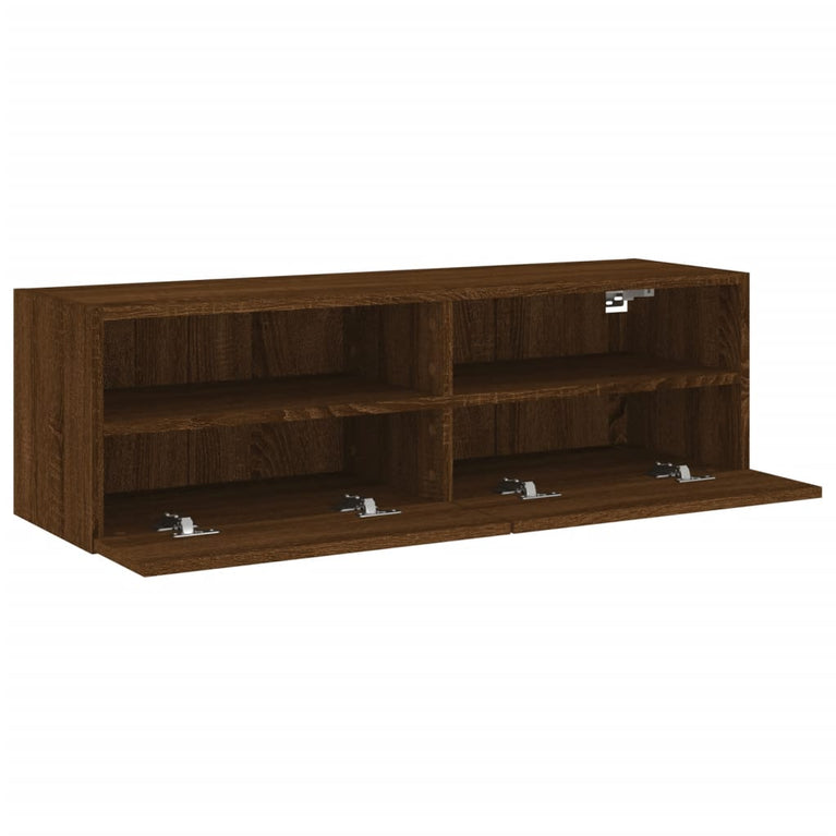 Tv-wandmeubel 100x30x30 cm bewerkt hout bruineikenkleurig