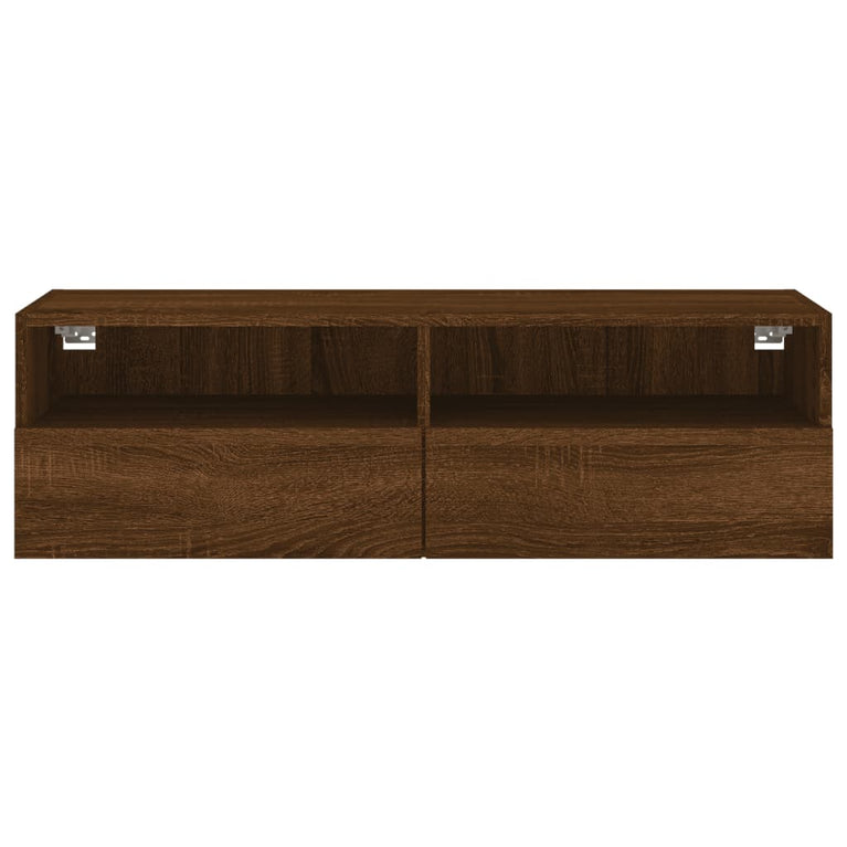 Tv-wandmeubel 100x30x30 cm bewerkt hout bruineikenkleurig