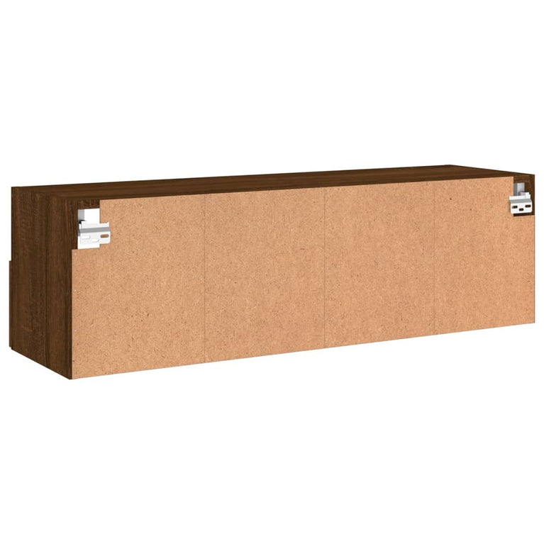Tv-wandmeubel 100x30x30 cm bewerkt hout bruineikenkleurig