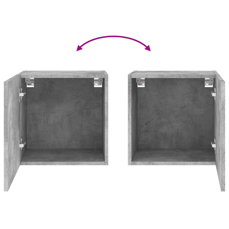 Tv-wandmeubel 40,5x30x40 cm bewerkt hout betongrijs
