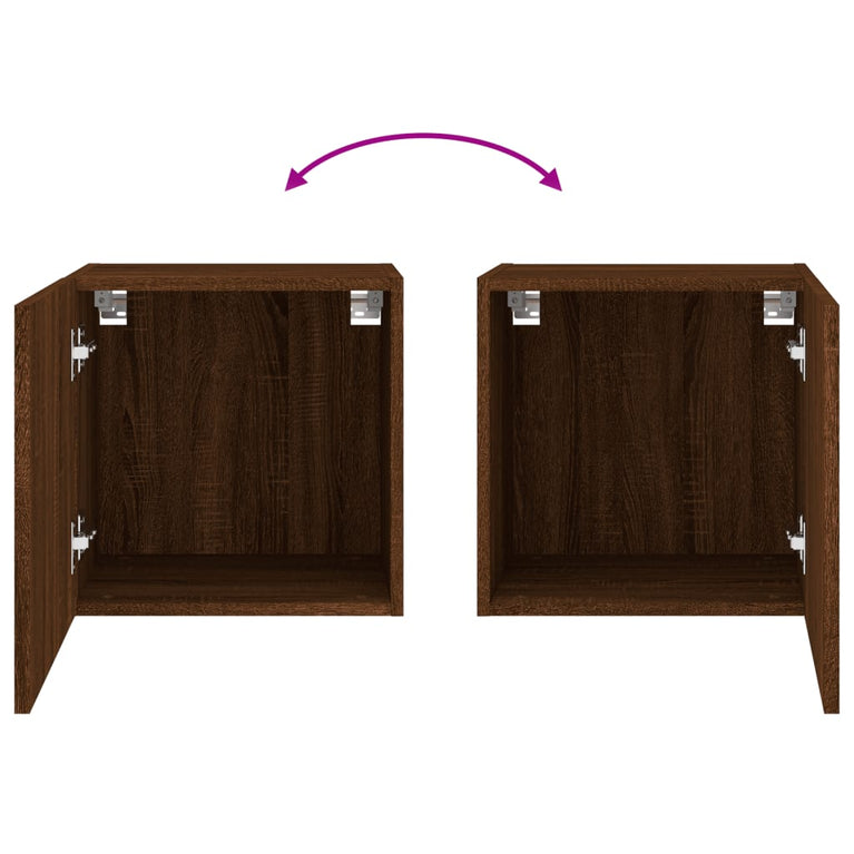 Tv-wandmeubel 40,5x30x40 cm bewerkt hout bruineikenkleurig