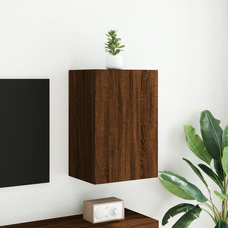 Tv-wandmeubel 40,5x30x60 cm bewerkt hout bruineikenkleurig