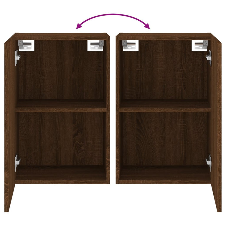 Tv-wandmeubel 40,5x30x60 cm bewerkt hout bruineikenkleurig