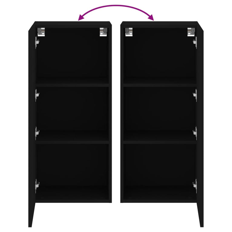 Tv-wandmeubel 40,5x30x90 cm bewerkt hout zwart