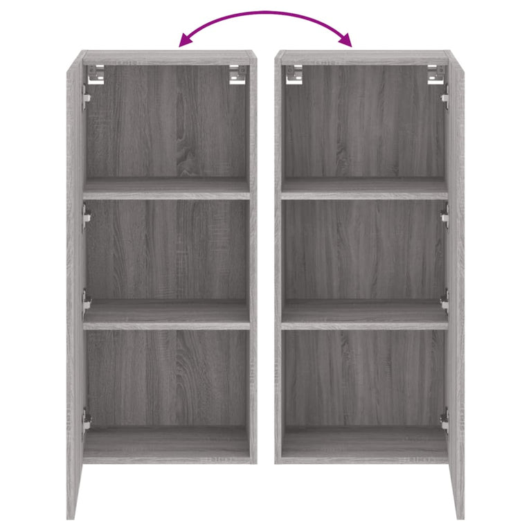 Tv-wandmeubel 40,5x30x90 cm bewerkt hout grijs sonoma