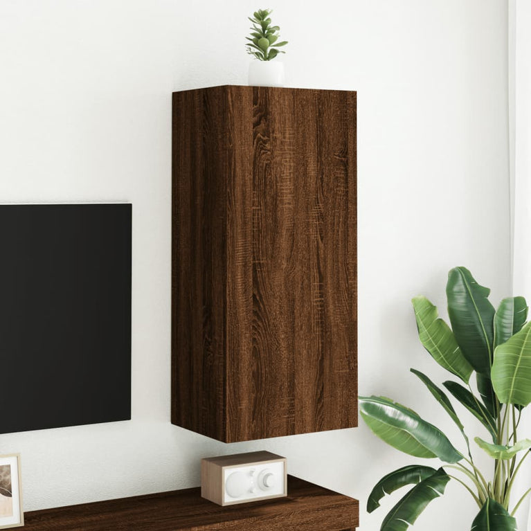 Tv-wandmeubel 40,5x30x90 cm bewerkt hout bruineikenkleurig