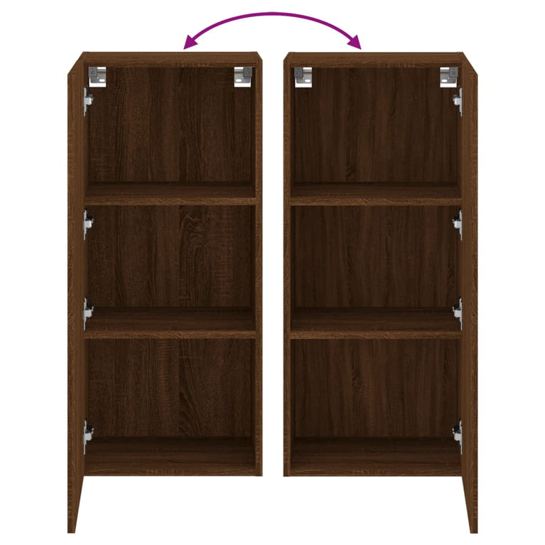 Tv-wandmeubel 40,5x30x90 cm bewerkt hout bruineikenkleurig