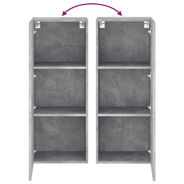Tv-wandmeubel 40,5x30x102 cm bewerkt hout betongrijs