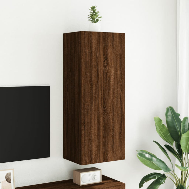 Tv-wandmeubel 40,5x30x102 cm bewerkt hout bruineikenkleurig