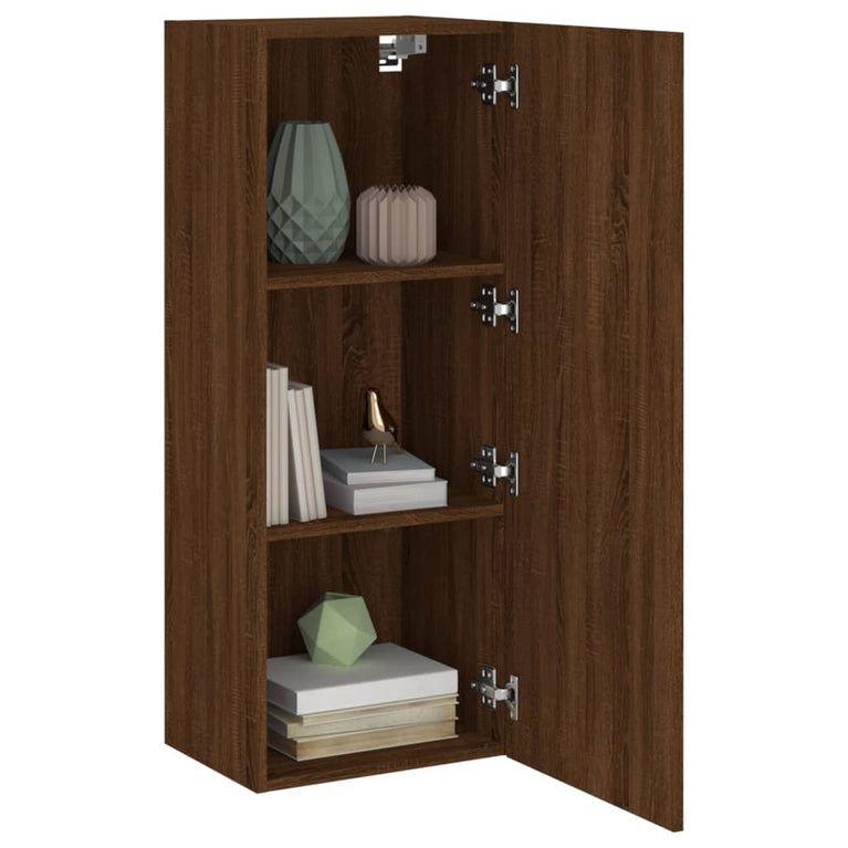 Tv-wandmeubel 40,5x30x102 cm bewerkt hout bruineikenkleurig