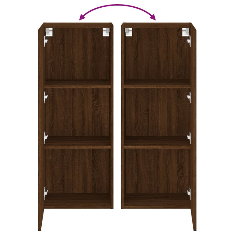 Tv-wandmeubel 40,5x30x102 cm bewerkt hout bruineikenkleurig