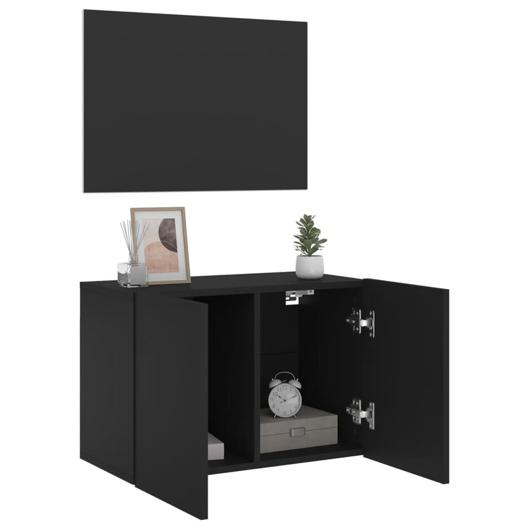 Tv-meubel wandgemonteerd 60x30x41 cm zwart