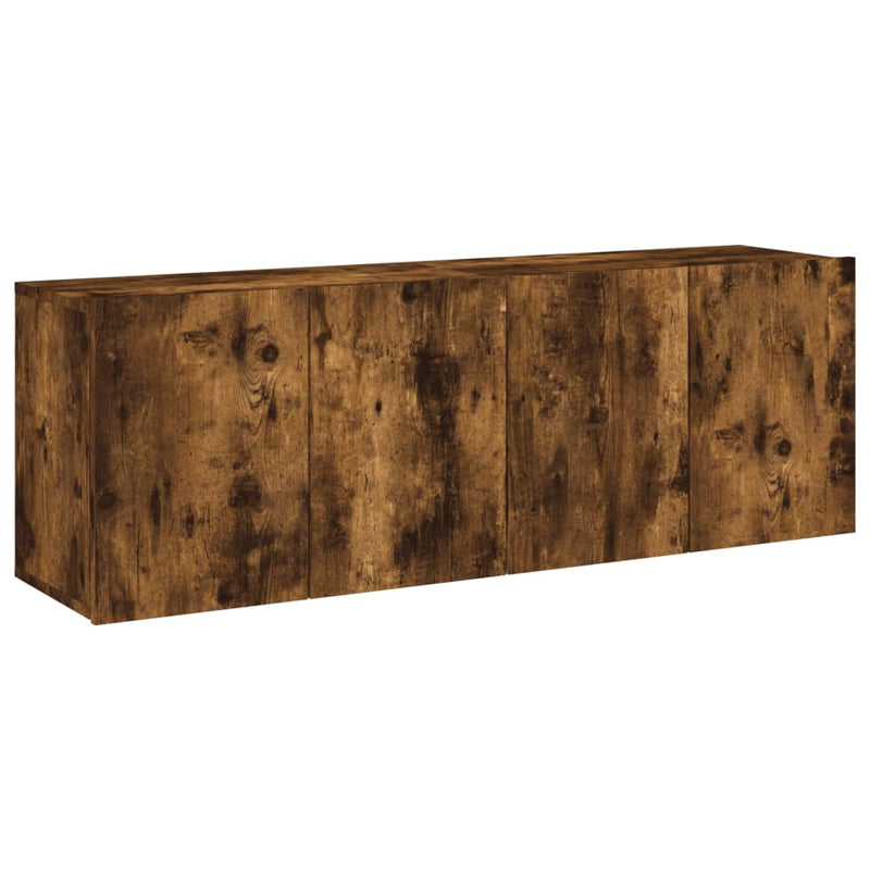 Tv-meubels 2 st wandgemonteerd 60x30x41 cm gerookt eikenkleurig