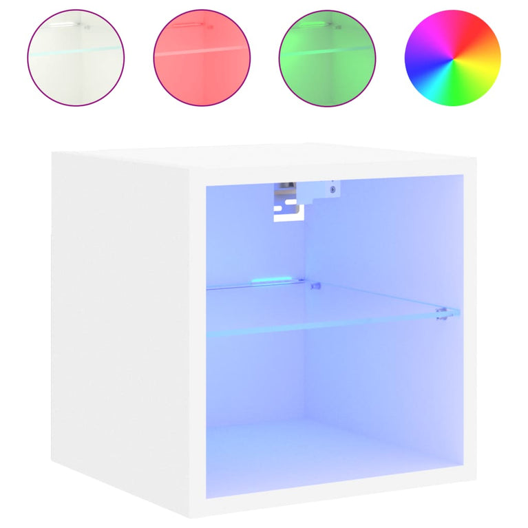 Tv-meubel met LED-verlichting 30x28,5x30 cm wit