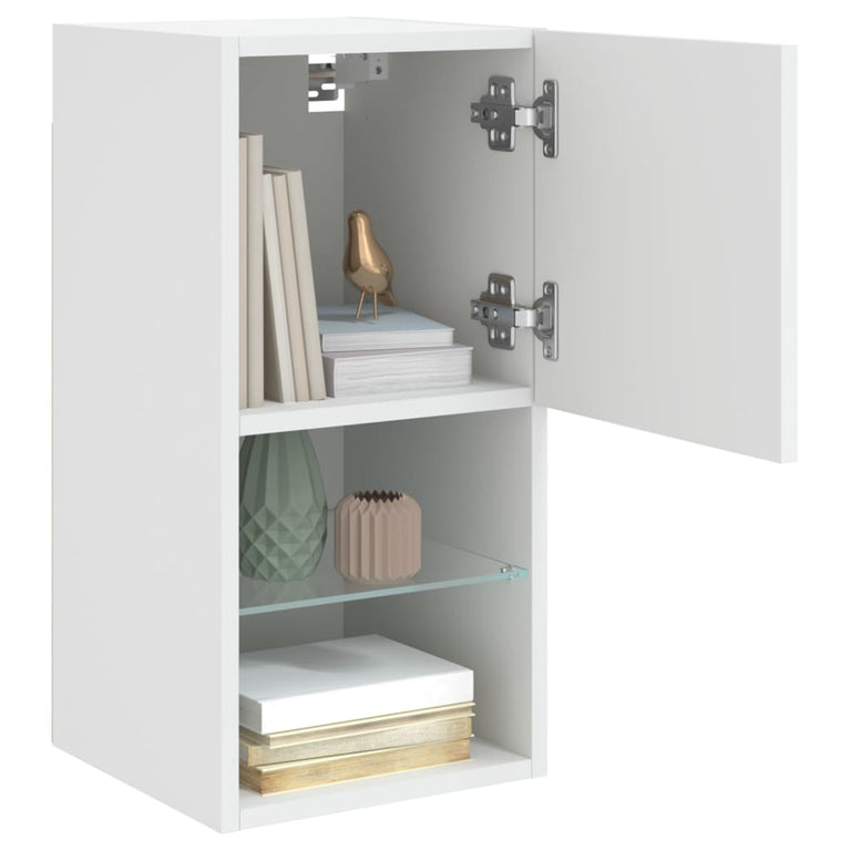 Tv-meubelen 2 st met LED-verlichting 30,5x30x60 cm wit
