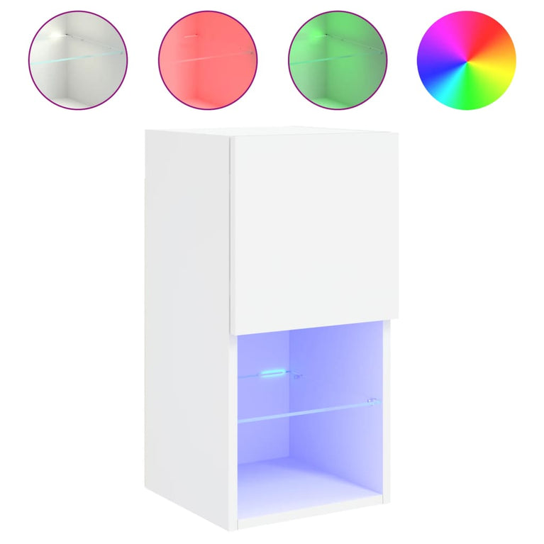 Tv-meubelen 2 st met LED-verlichting 30,5x30x60 cm wit