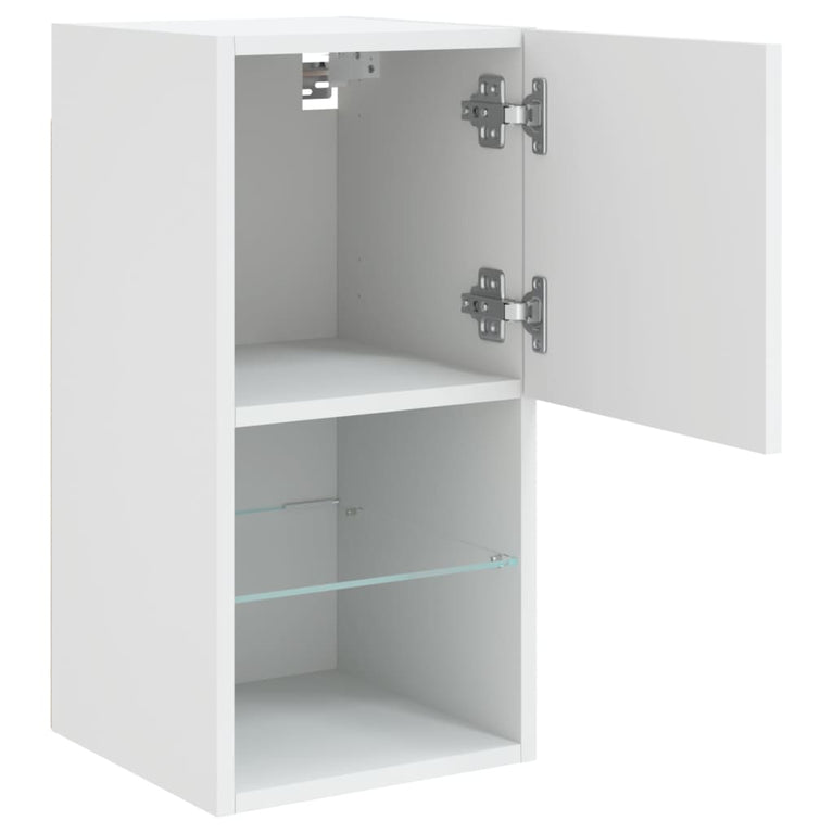 Tv-meubelen 2 st met LED-verlichting 30,5x30x60 cm wit