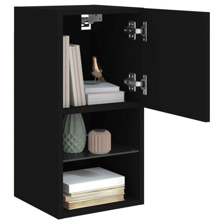 Tv-meubelen 2 st met LED-verlichting 30,5x30x60 cm zwart