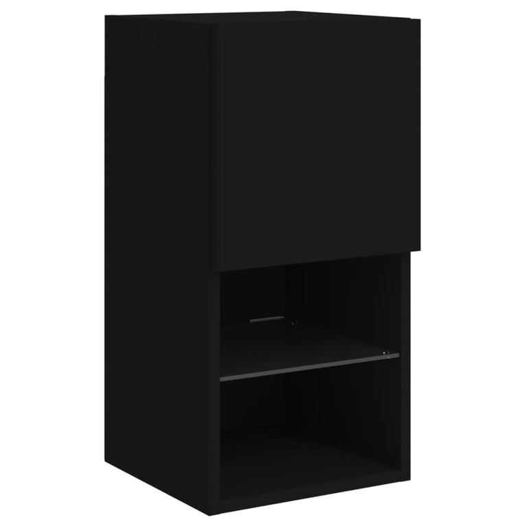 Tv-meubelen 2 st met LED-verlichting 30,5x30x60 cm zwart