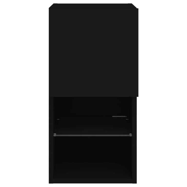 Tv-meubelen 2 st met LED-verlichting 30,5x30x60 cm zwart
