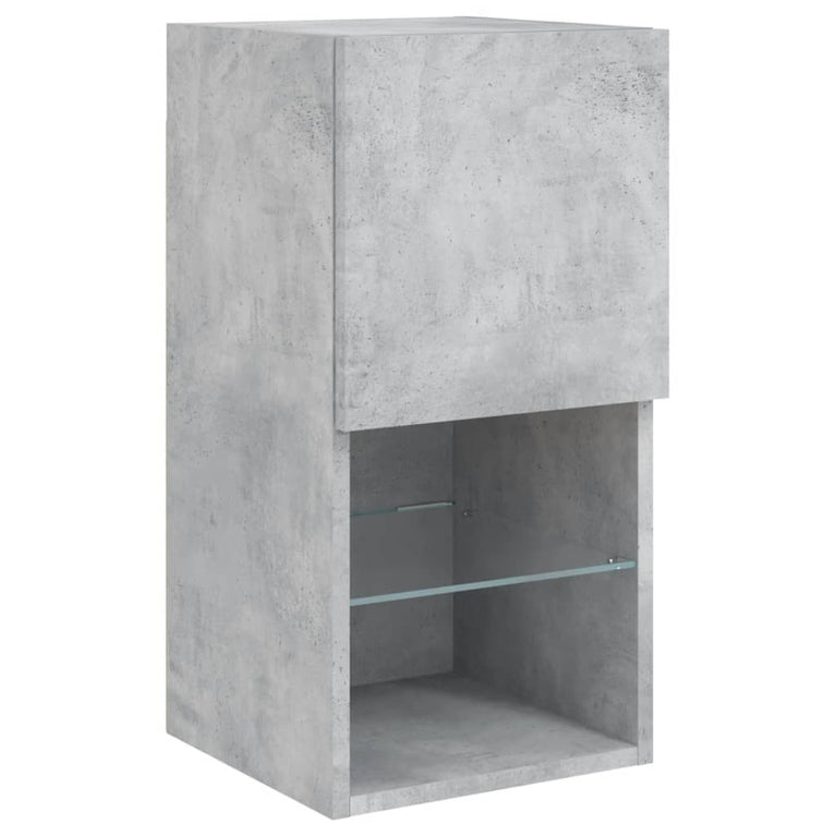 Tv-meubelen 2 st met LED-verlichting 30,5x30x60 cm betongrijs