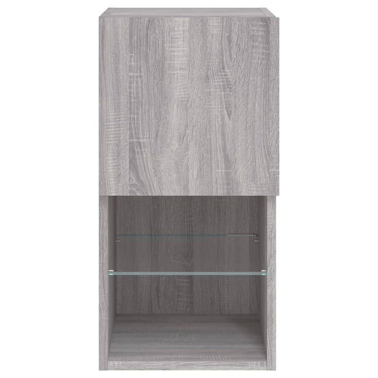 Tv-meubelen 2 st met LED-verlichting 30,5x30x60 cm grijs sonoma