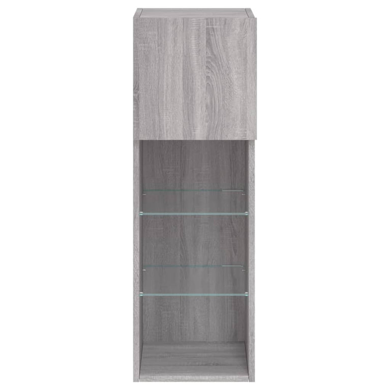 Tv-meubel met LED-verlichting 30,5x30x90 cm grijs sonoma eiken