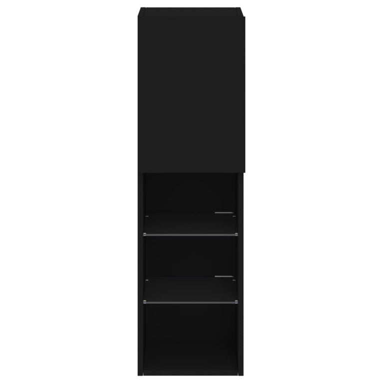 Tv-meubels met LED-verlichting 2 st 30,5x30x102 cm zwart